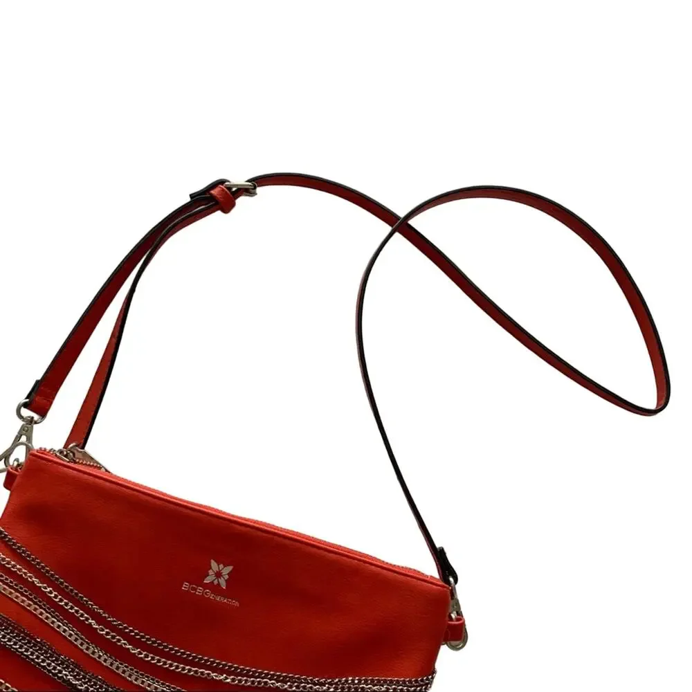 BCBGeneration | Milena Red Crossbody Silver Chain